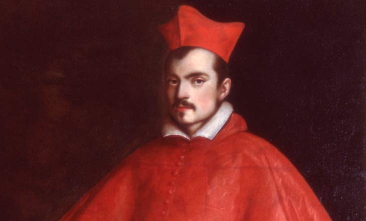 quadro con cardinale vestito di rosso